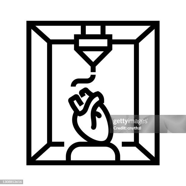 3d printing technology line icon, outline symbol vector illustration - stem program stock illustrations
