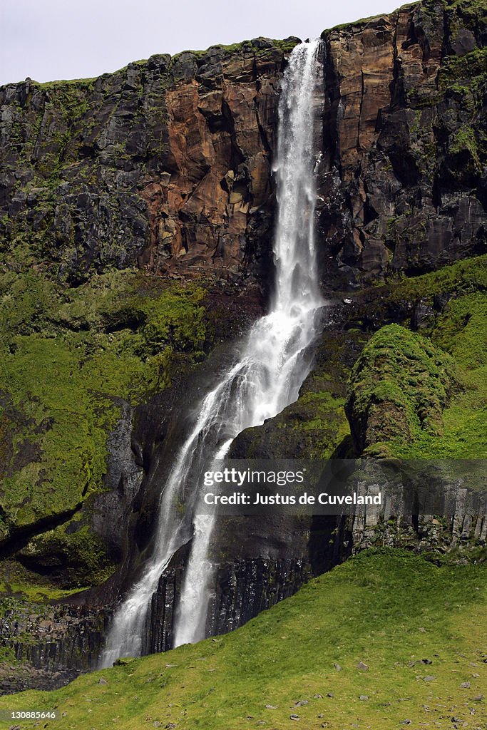 Bjarnarfoss-waterfall at the Snaefellsnes-peninsula in Iceland - Iceland, Europe