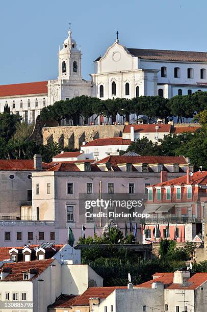 view of the igreja da graca church in the alfama district, lisbon, portugal, europe - graca church stock pictures, royalty-free photos & images