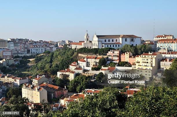 view of the mosteiro nossa senhora da graca monastery and church in the alfama district, lisbon, portugal, europe - graca church stock pictures, royalty-free photos & images