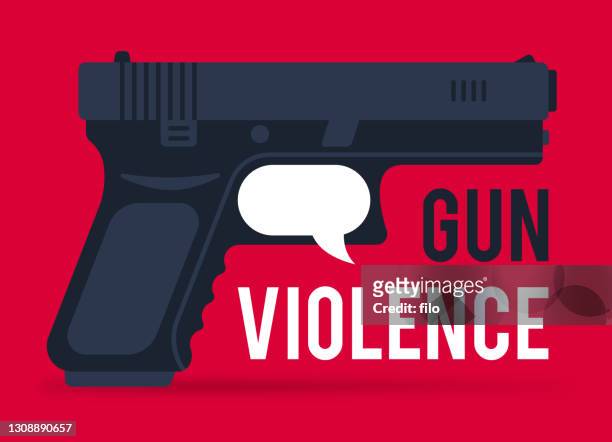 gun violence conversation - trigger warning stock illustrations