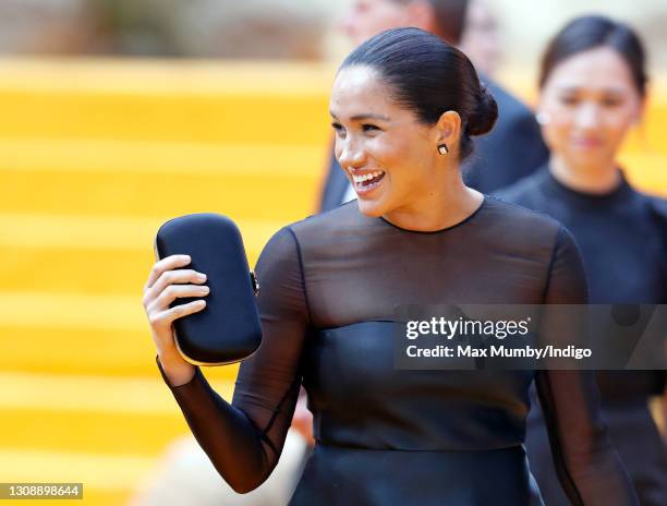 Meghan, Duchess of Sussex attends "The Lion King" European Premiere at Leicester Square on July 14, 2019 in London, England.