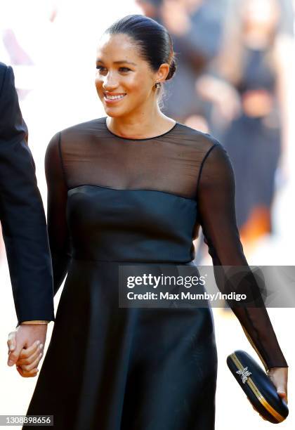 Meghan, Duchess of Sussex attends "The Lion King" European Premiere at Leicester Square on July 14, 2019 in London, England.