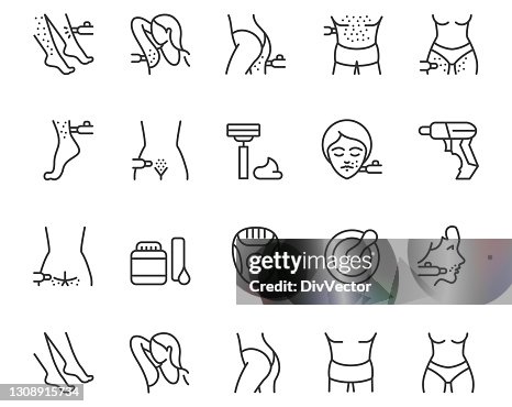 Conjunto de iconos de depilación Conjunto de iconos de depilación