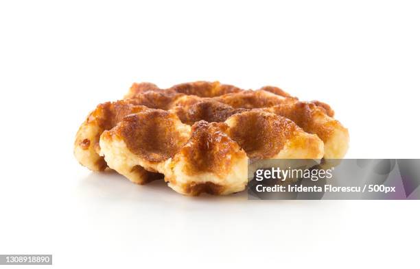 close-up of sweet food against white background - waffles stock pictures, royalty-free photos & images