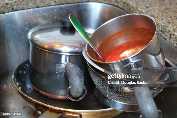 heap of dirty dishes - dirty sink stock pictures, royalty-free photos & images