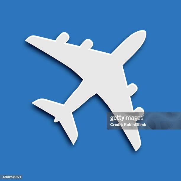 flachpapier flugzeug-symbol - gleiten stock-grafiken, -clipart, -cartoons und -symbole