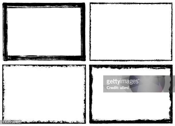 grunge textured frames - dirty stock illustrations