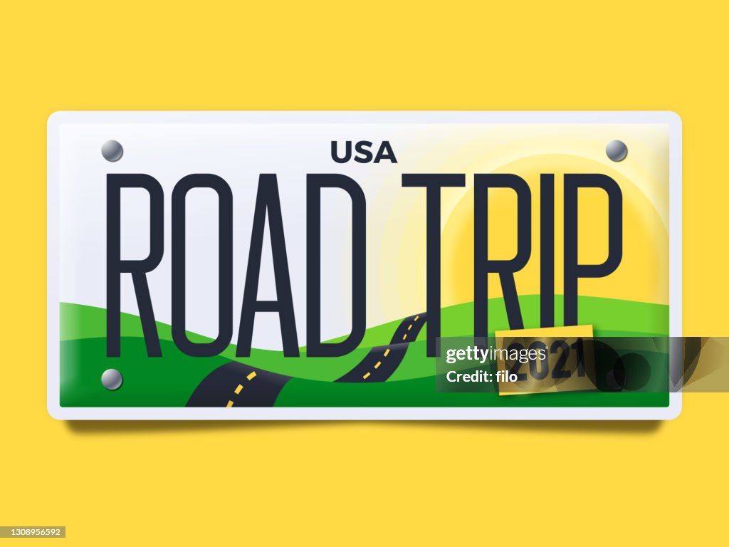 Road Trip License Plate