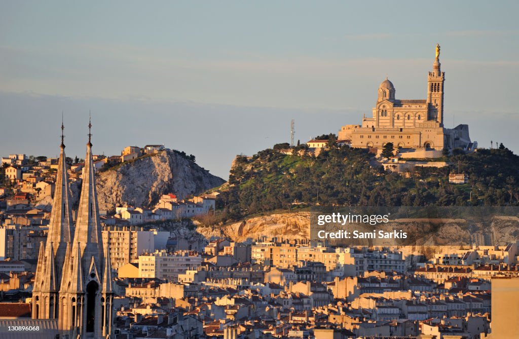 Notre-Dame de la Garde basilica on its hill