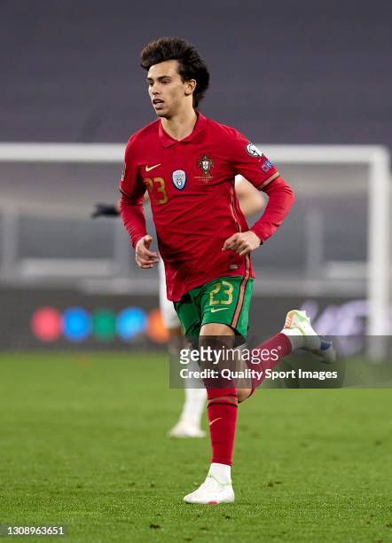 Joao Felix of Portugal in action during the FIFA World Cup 2022 Qatar qualifying match between Portugal and Azerbaijan at Allianz Stadium on March...