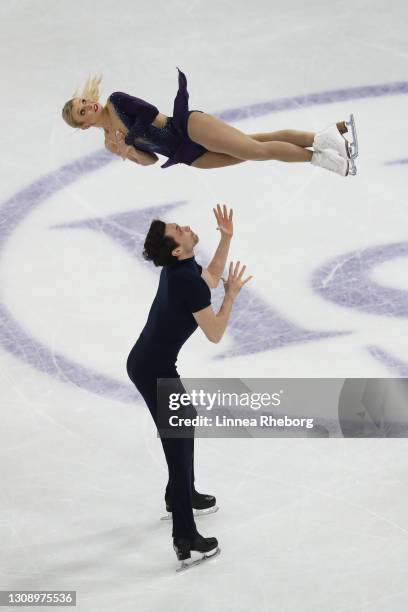 Kirsten Moore-Towers and Michael Marinaro of Canada perform in the Pairs Short Program during the ISU World Figure Skating Championships at Ericsson...