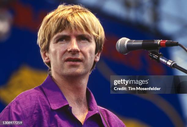 Neil Finn of Crowded House performs during the WOMAD festival at the Polo Fields in Golden Gate Park on September 19, 1993 in San Francisco,...