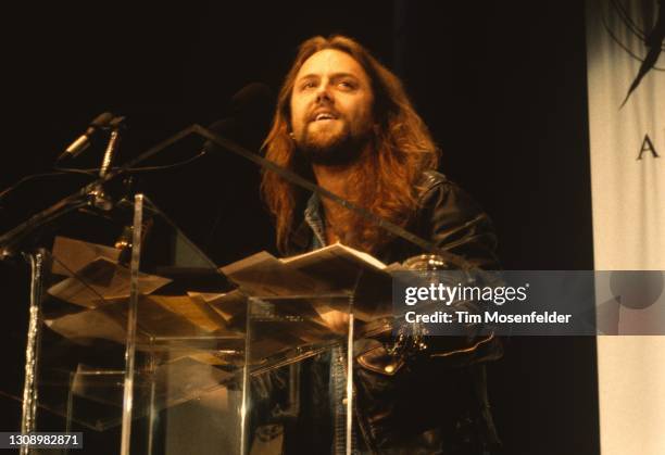 Lars Ulrich of Metallica presents an award during the Bay Area Music Awards at Bill Graham Civic Auditorium on March 6, 1993 in San Francisco,...