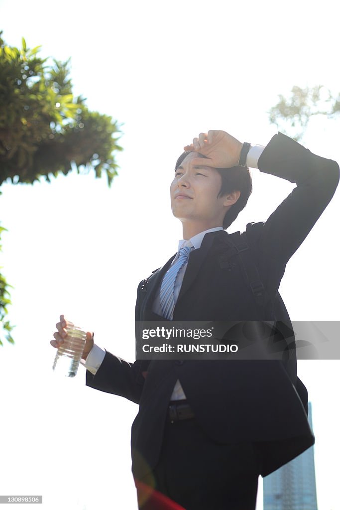 Young businessman taking a break