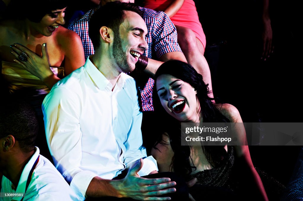 Group of friends having fun socially together