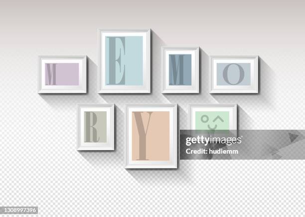 vector picture frame set isolated on white background - gallery frames stock illustrations