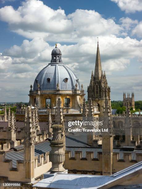 view over domes and spires of oxford,uk - oxford university stock pictures, royalty-free photos & images