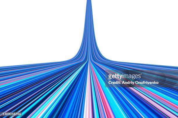 abstract multi colored striped ramp moving up - velocità foto e immagini stock