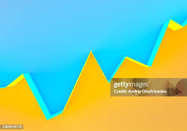 abstract multicoloured moving up diagram - line graph foto e immagini stock