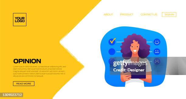 customers opinions concept vector illustration for landing page template, website banner, advertisement and marketing material, online advertising, business presentation etc. - answering stock illustrations