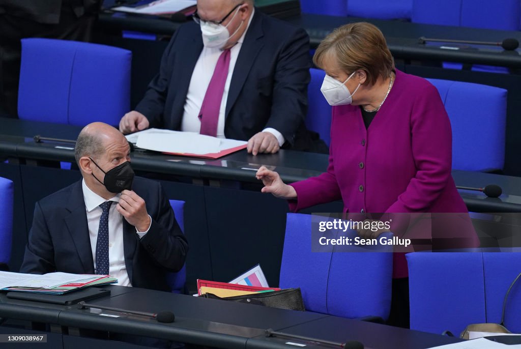 Merkel Gives Government Declaration Ahead Of European Council Virtual Summit