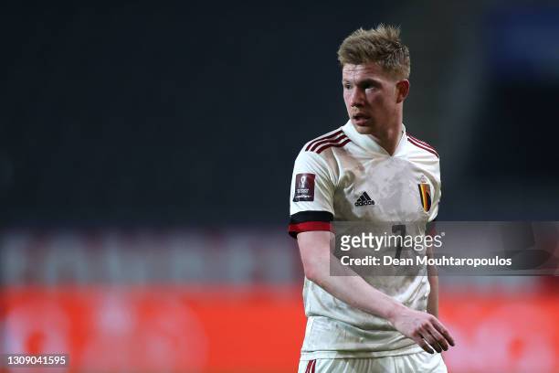 Kevin De Bruyne of Belgium in action during the FIFA World Cup 2022 Qatar qualifying match between Belgium and Wales at King Power at Den Dreef on...