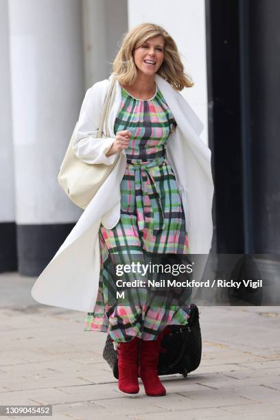 Kate Garraway arriving at Smooth Radio Studios on March 25, 2021 in London, England.