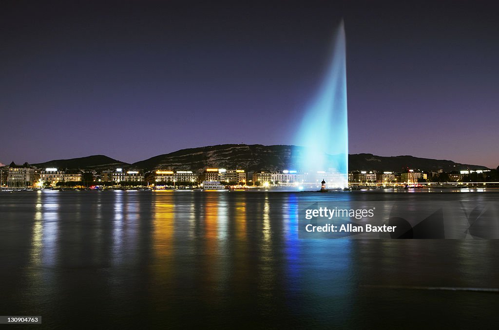 View of 'Jet d'Eau' fountain