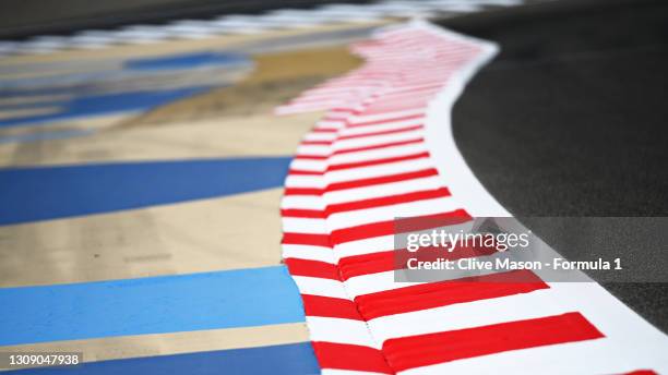 General view of the track during previews ahead of the F1 Grand Prix of Bahrain at Bahrain International Circuit on March 25, 2021 in Bahrain,...