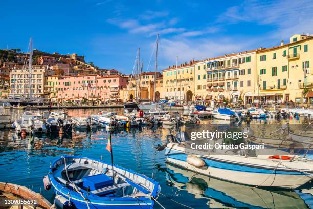 portoferraio, old town & marina (elba, tuscan archipelago, italy) - portoferraio stock pictures, royalty-free photos & images