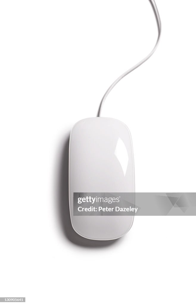 Close up of computer mouse with copy space