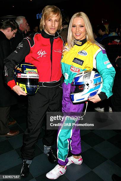 Rick Parfitt Jr. And Emma Noble during Go-Karting Extravaganza Hosted by Rick Parfitt Jr. At Kings Cross Go-Kart Track in London, Great Britain.