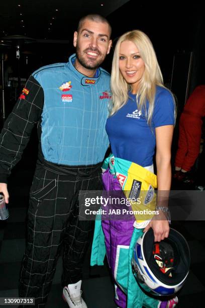 Shane Lynch and Emma Noble during Go-Karting Extravaganza Hosted by Rick Parfitt Jr. At Kings Cross Go-Kart Track in London, Great Britain.