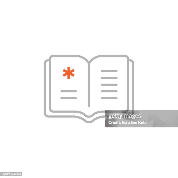handbuch-symbol mit bearbeitbarem strich - reiseführer nachschlagwerk stock-grafiken, -clipart, -cartoons und -symbole
