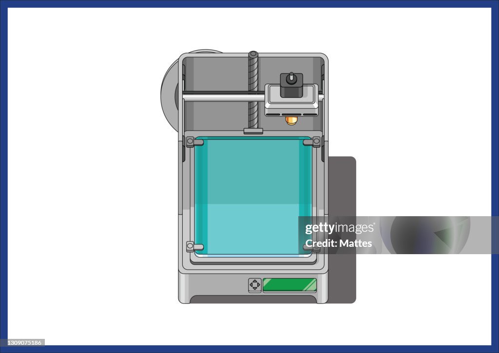 Large volume FDM 3d printer for professionals. Standalone design product on white background.