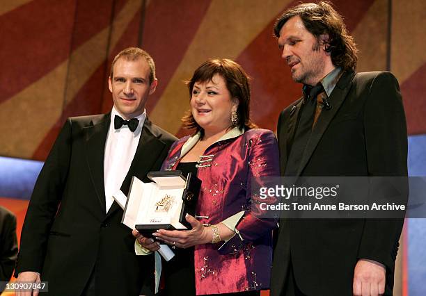 Ralph Fiennes, Hanna Laslo, Winner of Best Actress Award for "Free Zone", by Amos Gitai and Emir Kusturica
