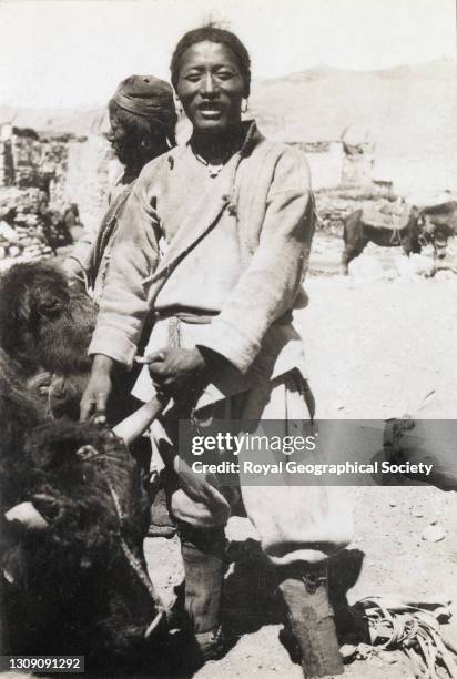 Nepalese / Tibetan men. By George Leigh Mallory. Mount Everest Expedition 1921.