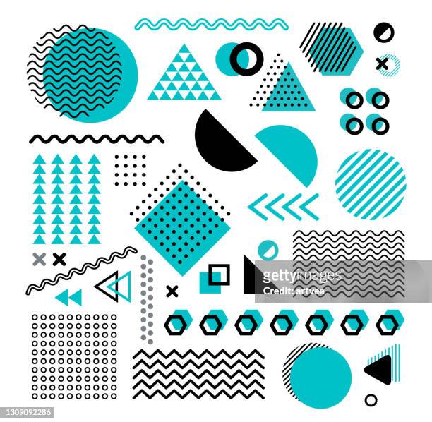 design elements - 80s patterns stock illustrations