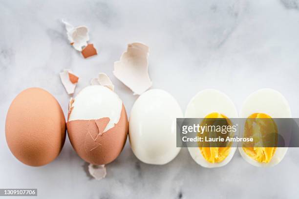 hard boiled egg - hard boiled eggs fotografías e imágenes de stock
