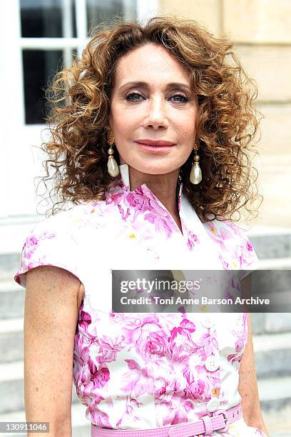 Marisa Berenson attends the Dior show as part of Paris Fashion Week Fall/ Winter 2011 at Musee Rodin on July 5, 2010 in Paris, France.