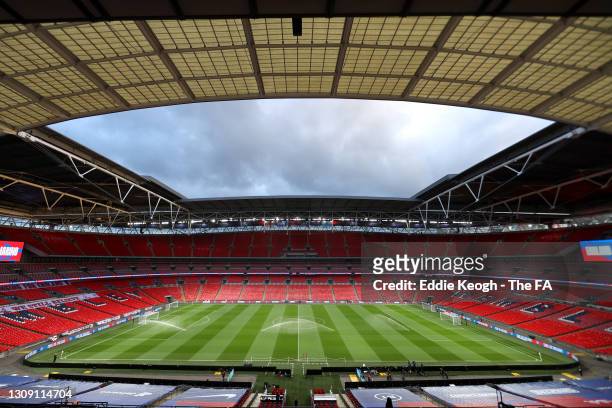 General view inside the stadium prior to the FIFA World Cup 2022 Qatar qualifying match between England and San Marino at Wembley Stadium on March...