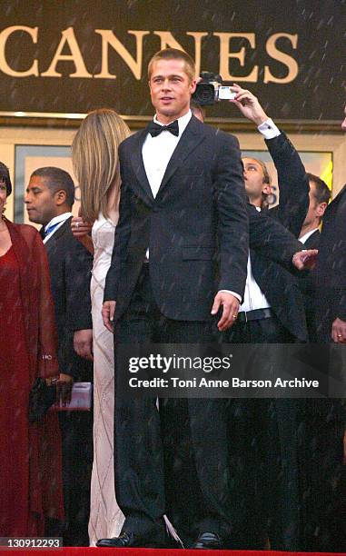 Jennifer Aniston and Brad Pitt during 2004 Cannes Film Festival - "Troy" Premiere at Palais Du Festival in Cannes, France.