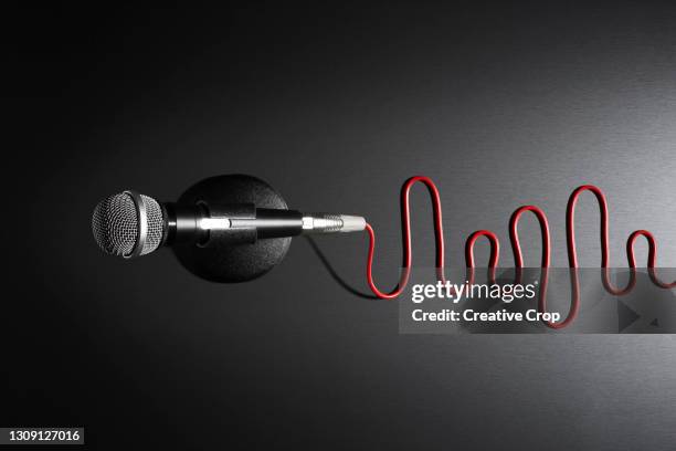a microphone on a stand - microzoa stock pictures, royalty-free photos & images