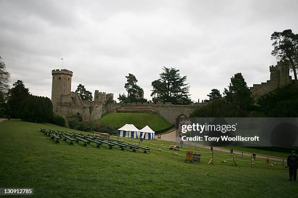 General view of Warwick Castle during the launch of a new attraction based on the hit BBC One drama series 'Merlin' on April 13, 2011 in Warwick,...