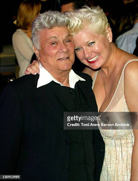 Tony Curtis and Jill Vandenberg during 2004 Vanity Fair Oscar Party - Arrivals at Mortons in Beverly Hills, California, United States.