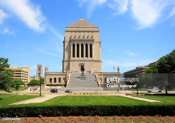 university park in downtown indianapolis, indiana, usa - memorial stock pictures, royalty-free photos & images