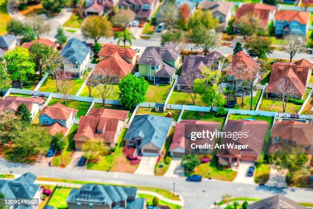 housing development abstract - tilt shift stock pictures, royalty-free photos & images