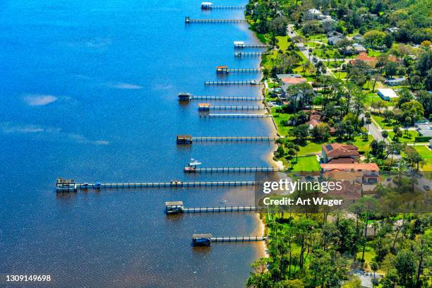 boat dock aerial - orange county florida stock pictures, royalty-free photos & images