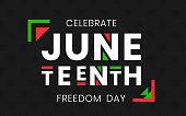 Juneteenth Freedom Day banner. African-American Independence Day, June 19, 1865. Vector illustration of design template for national holiday poster or card